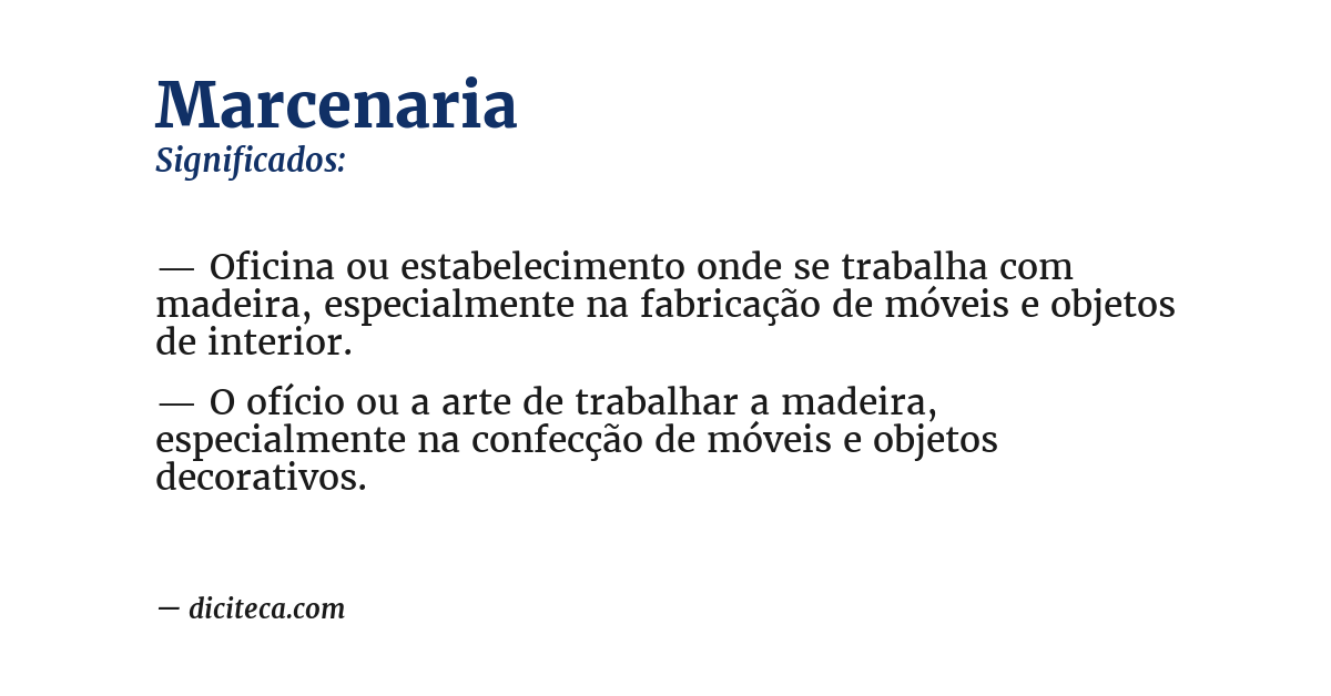 Significado de marcenaria