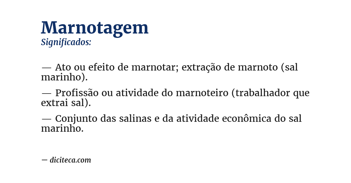 Significado de marnotagem