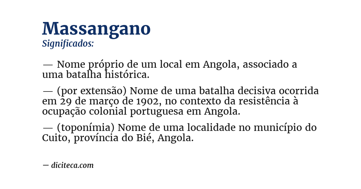 Significado de massangano