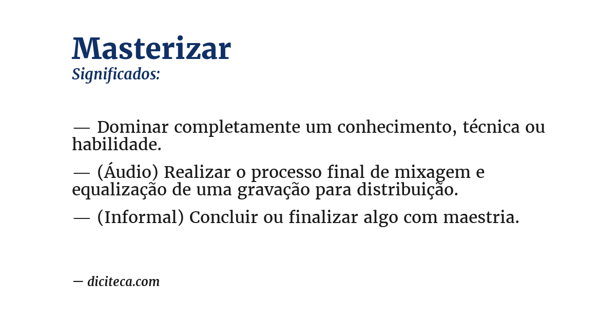 Significado de masterizar