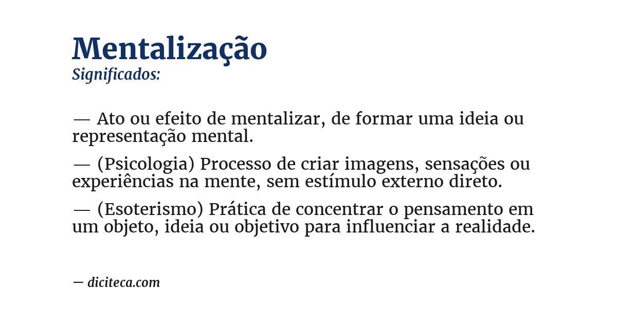 Significado de mentalização