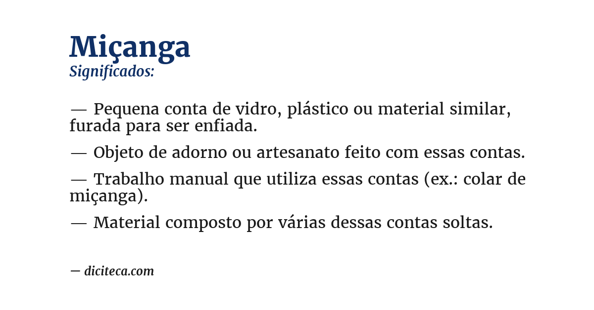 Significado de miçanga
