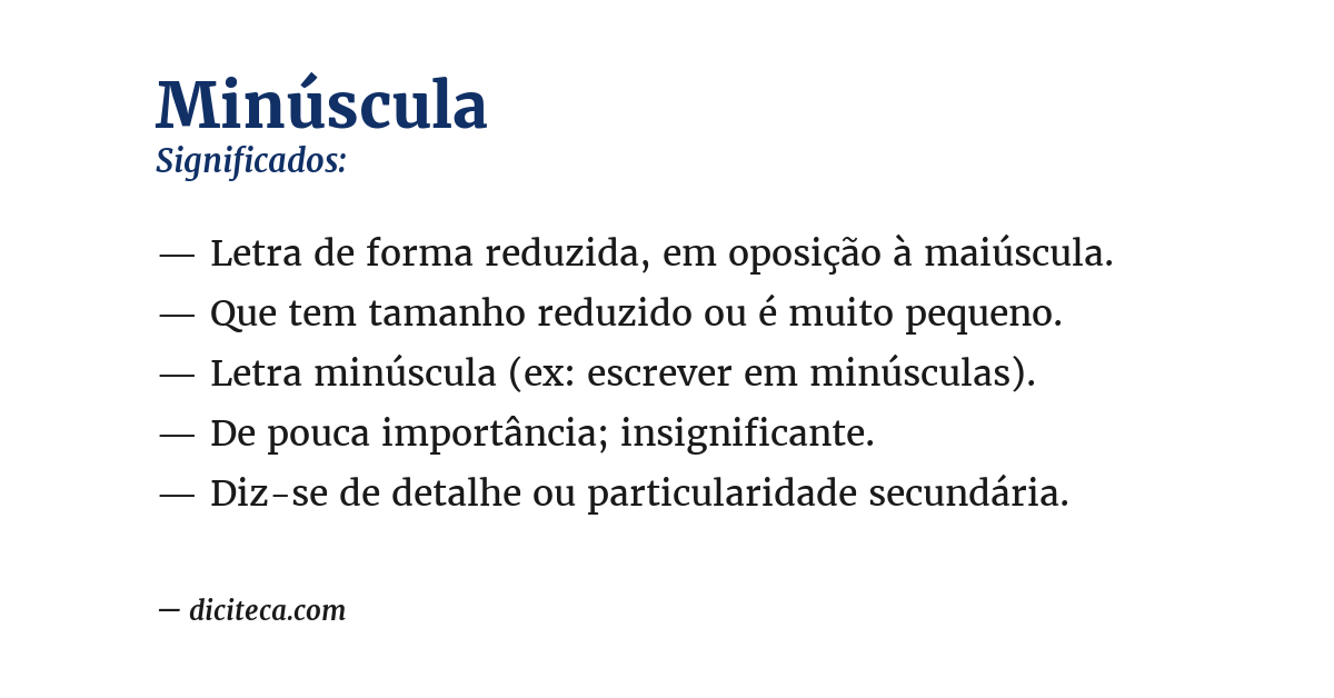 Significado de minúscula