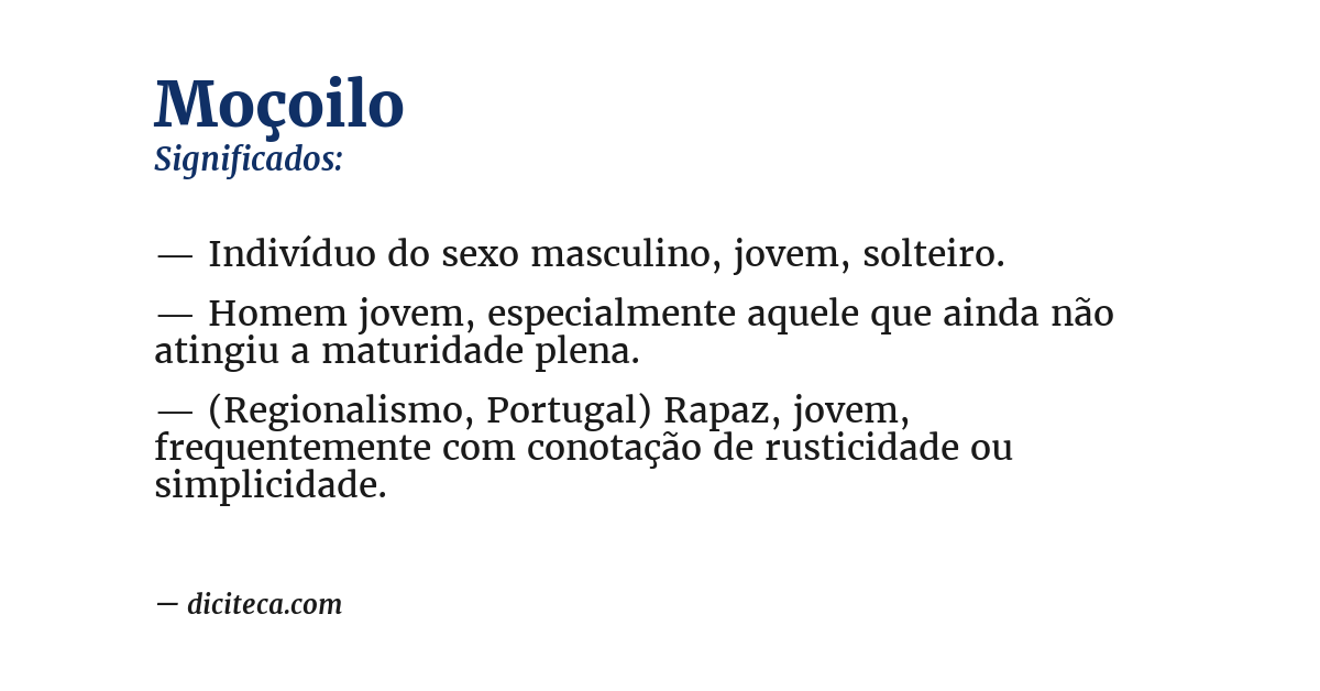 Significado de moçoilo
