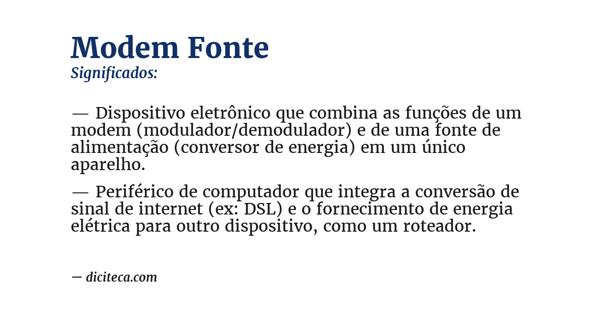 Significado de modem fonte