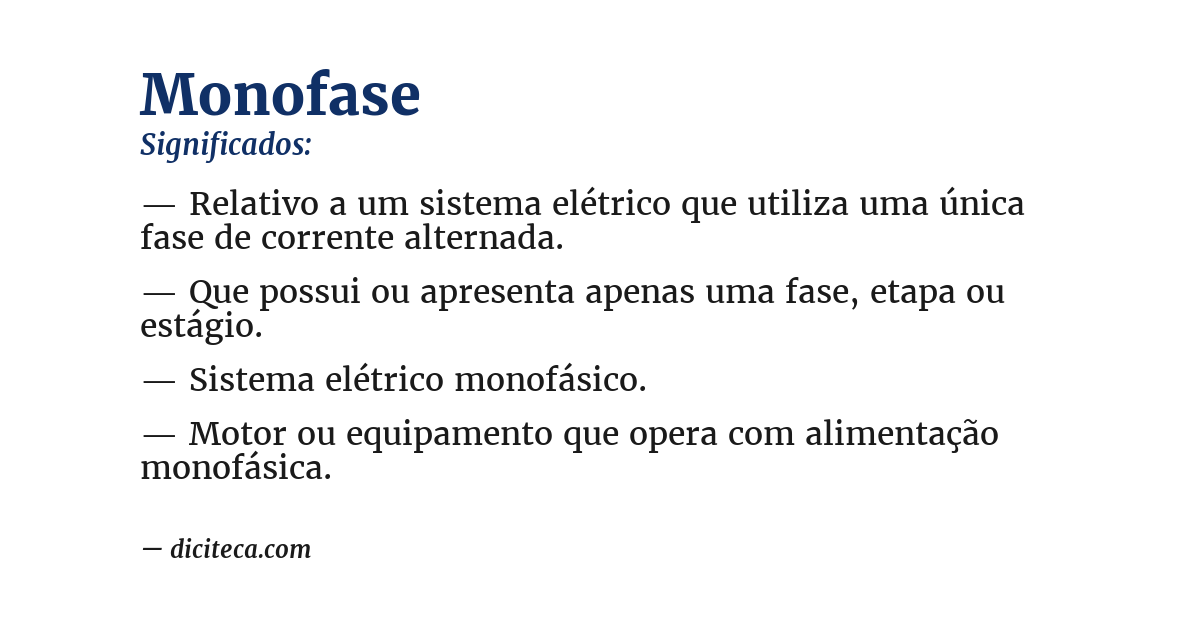 Significado de monofase