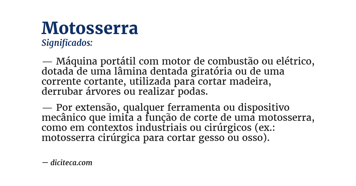 Significado de motosserra