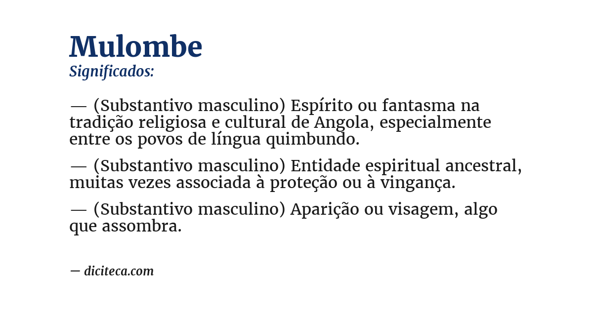 Significado de mulombe