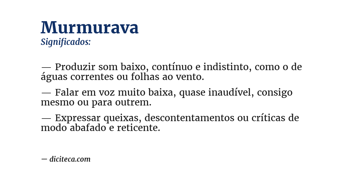 Significado de murmurava