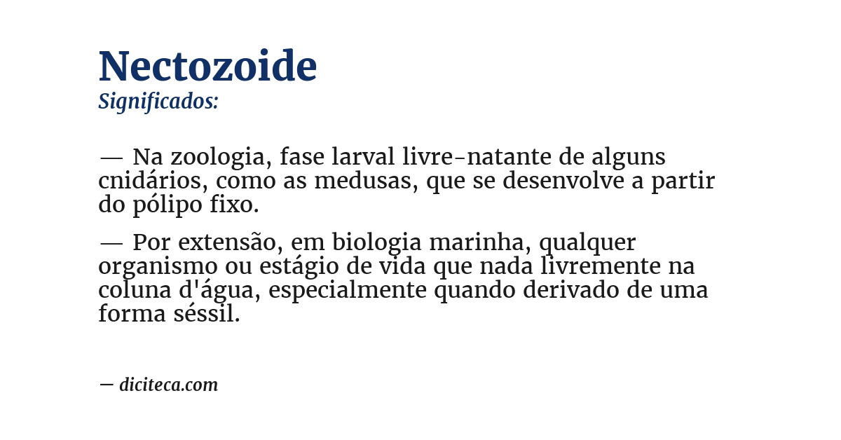 Significado de nectozoide