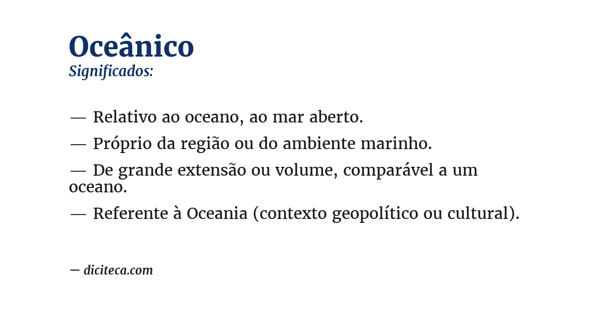Significado de oceânico