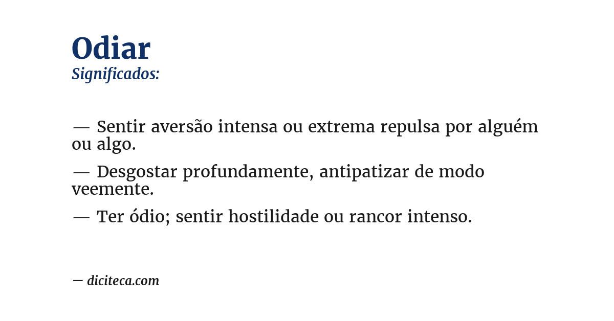 Significado de odiar