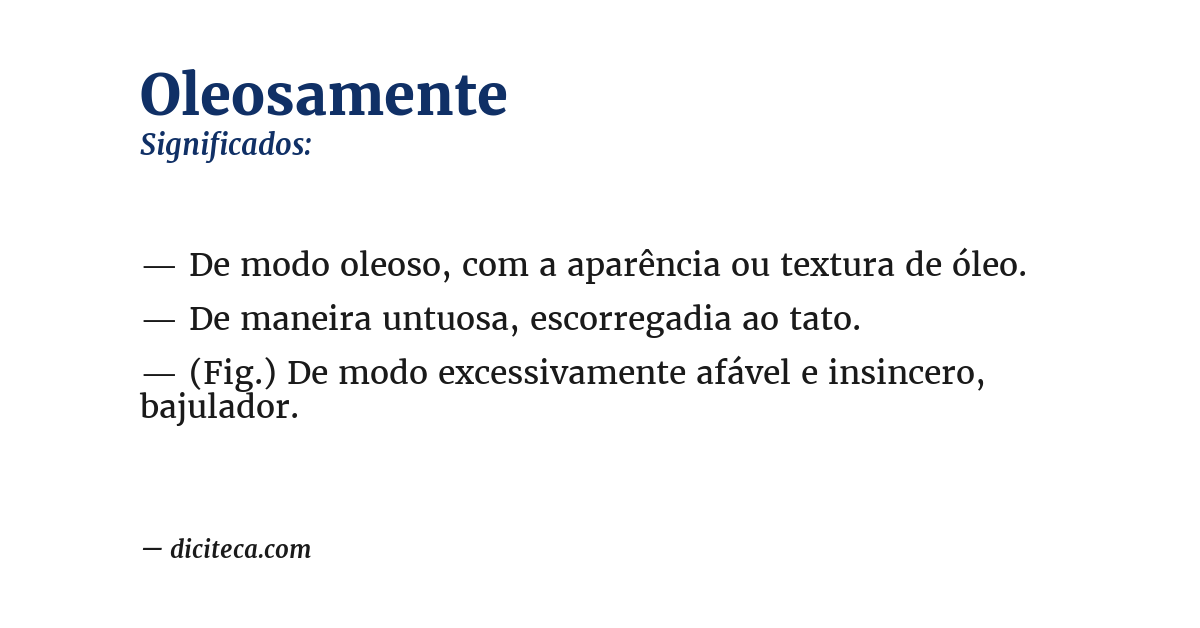 Significado de oleosamente