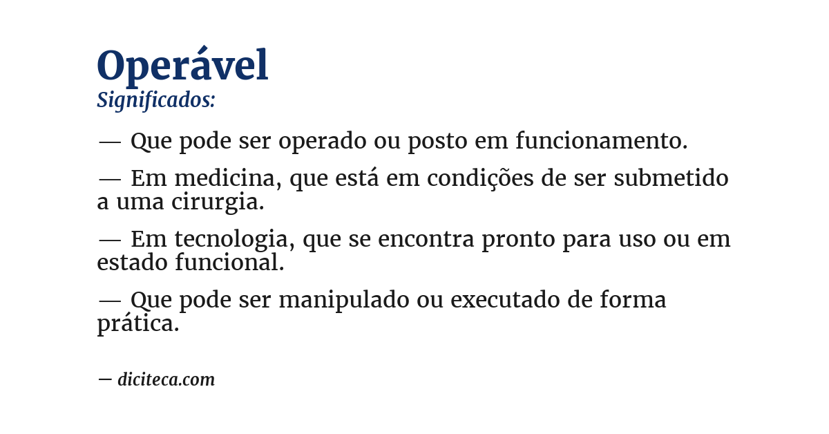 Significado de operável