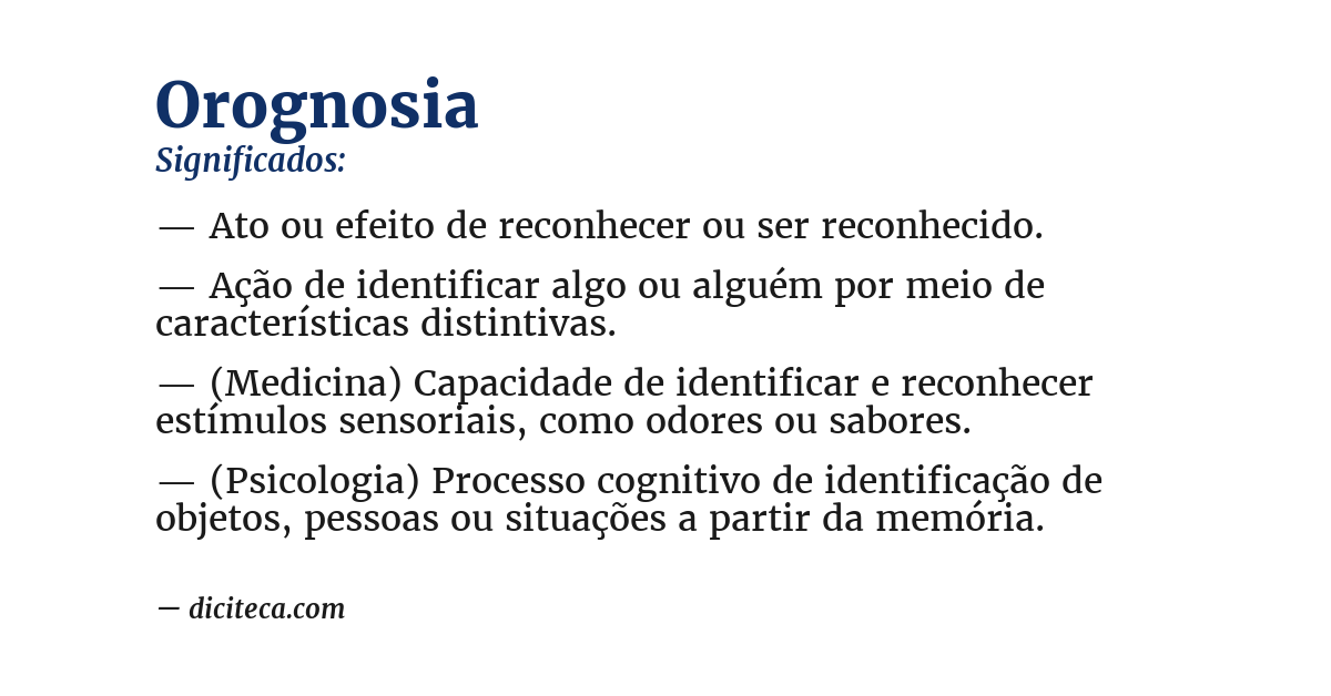 Significado de orognosia