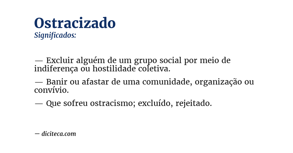 Significado de ostracizado