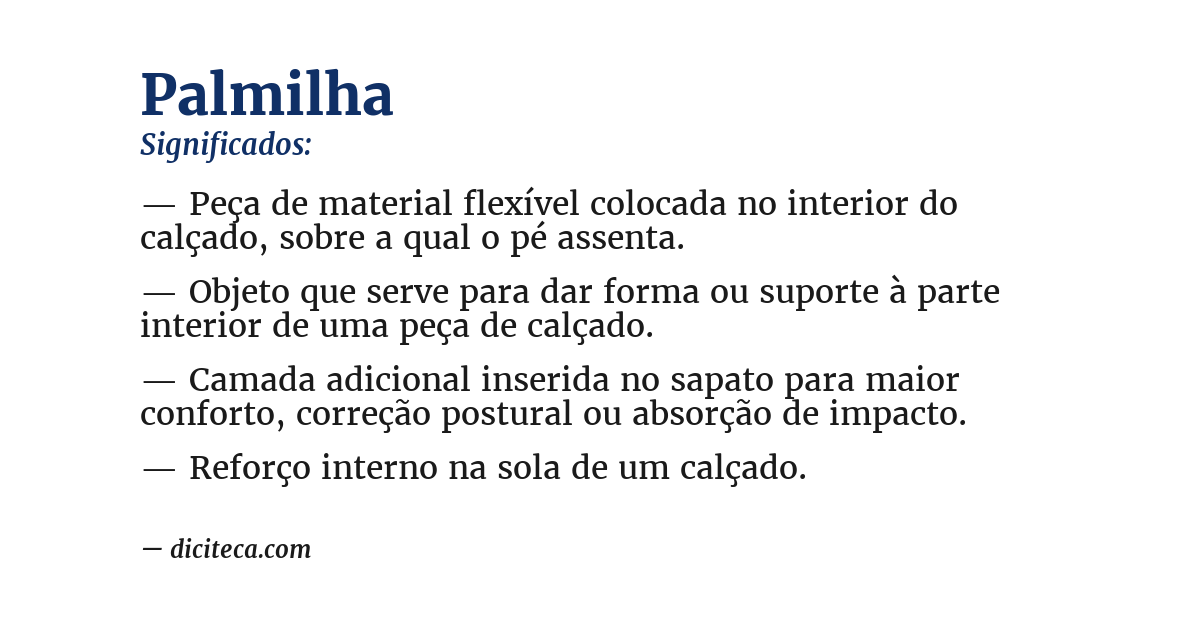 Significado de palmilha