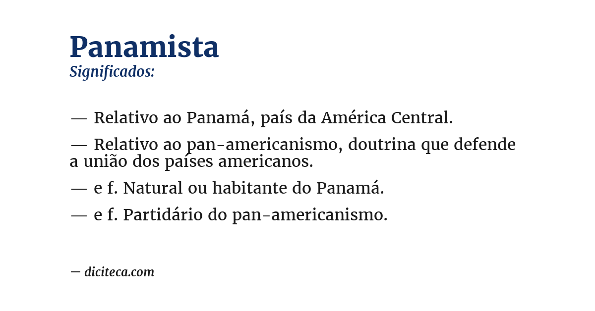 Significado de panamista