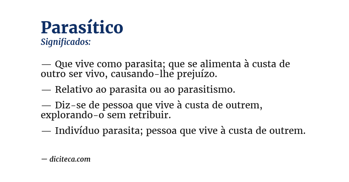 Significado de parasítico