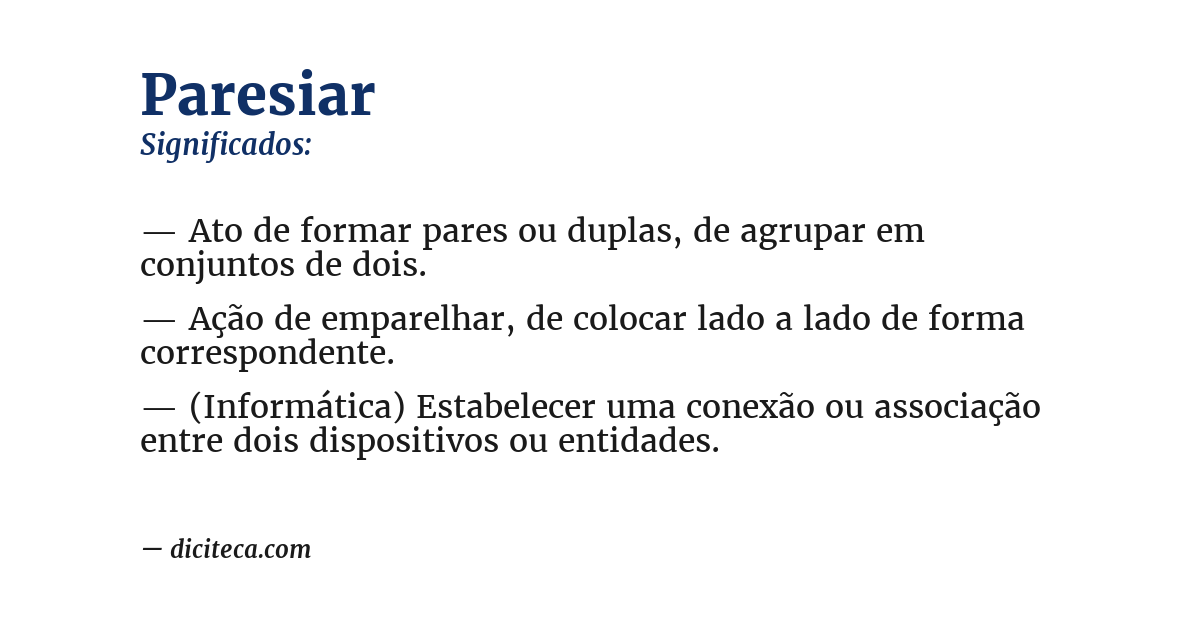 Significado de paresiar