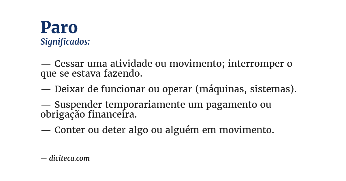 Significado de paro