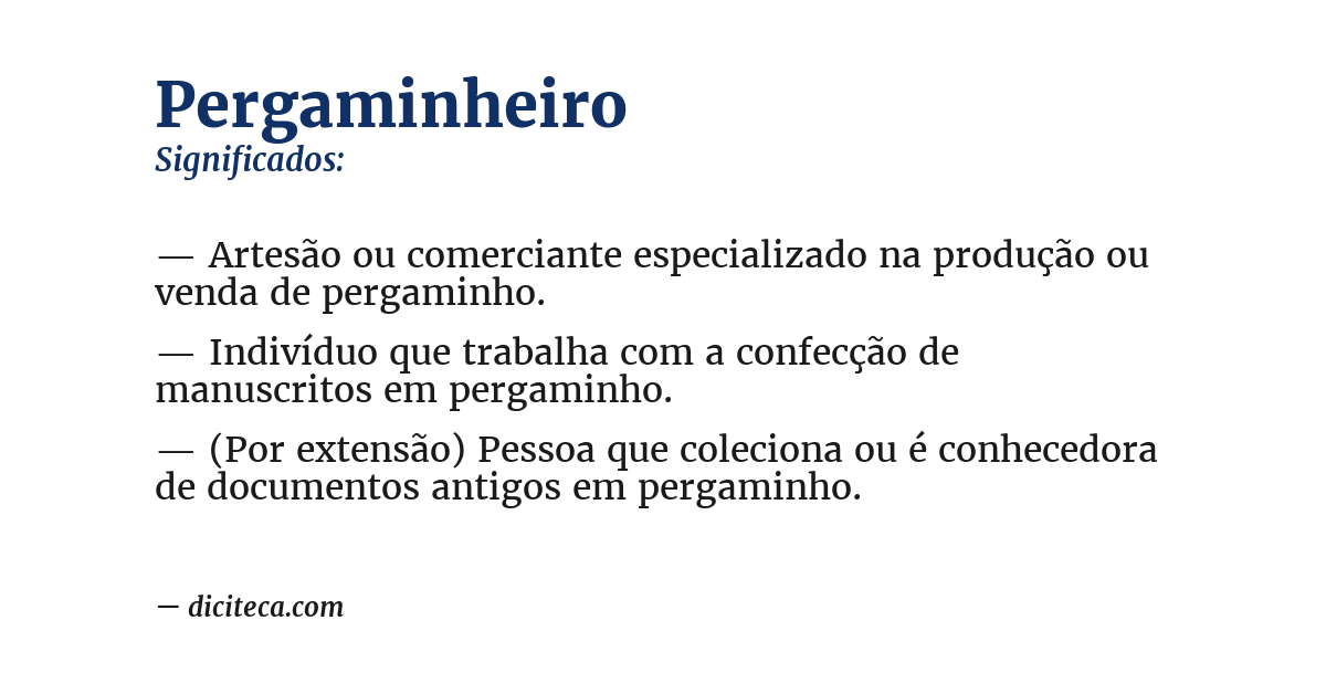 Significado de pergaminheiro