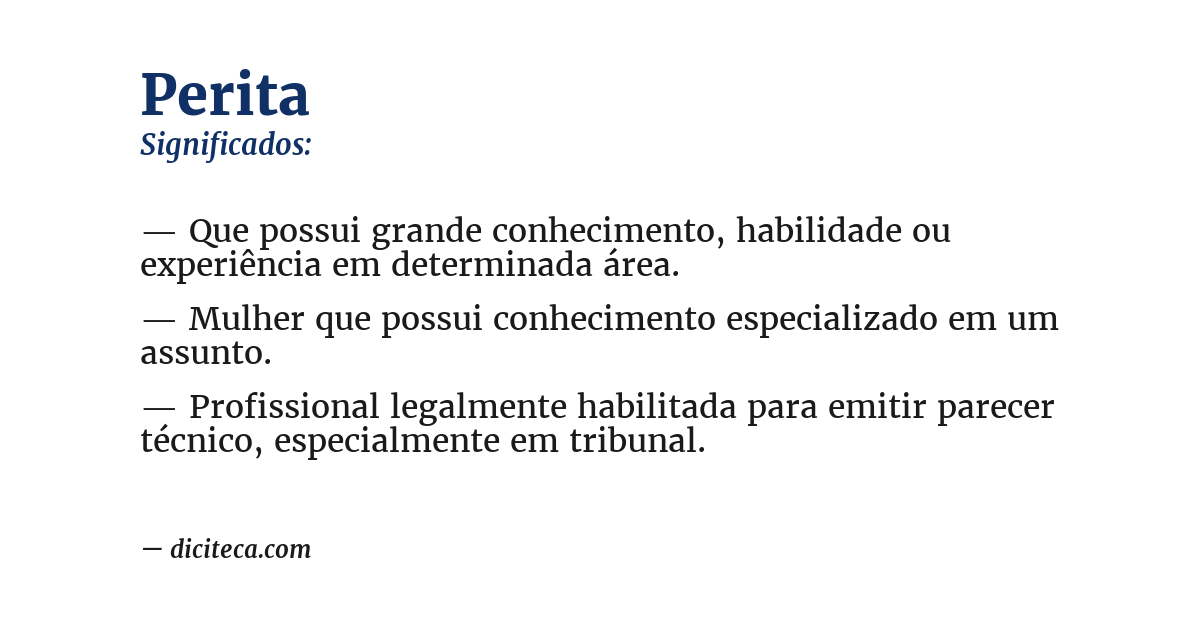 Significado de perita