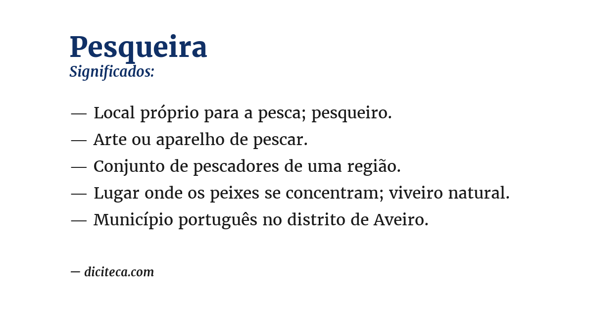 Significado de pesqueira