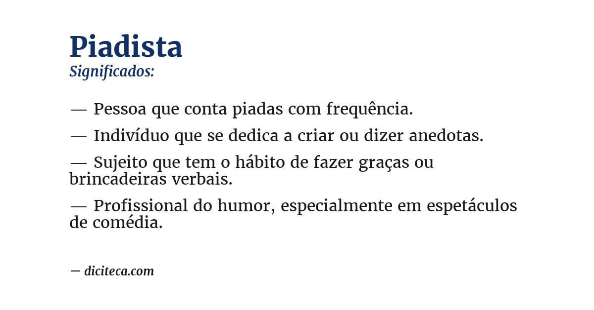 Significado de piadista