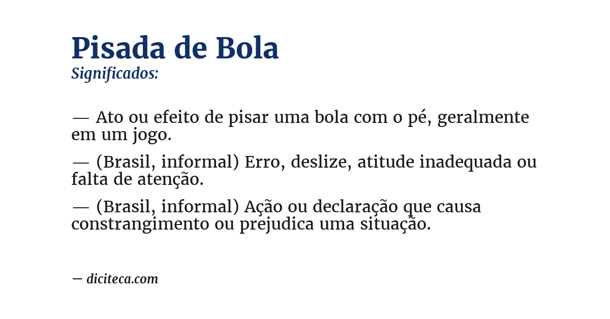 Significado de pisada de bola