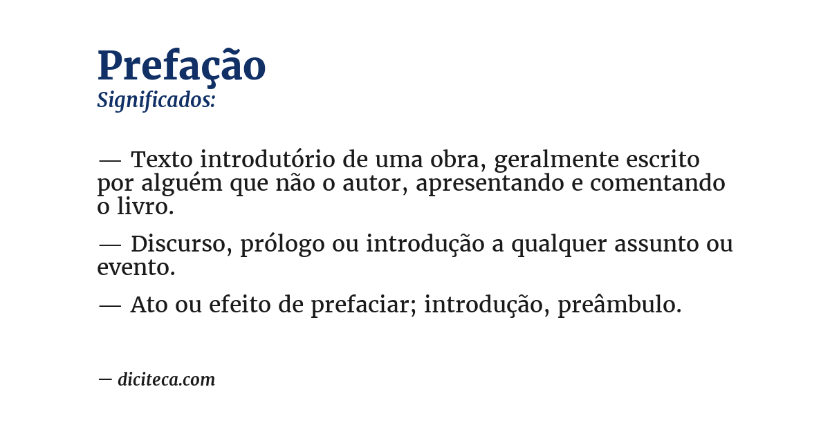 Significado de prefação