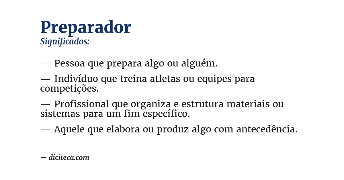Significado de preparador