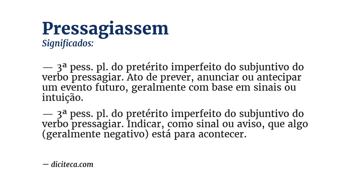Significado de pressagiassem