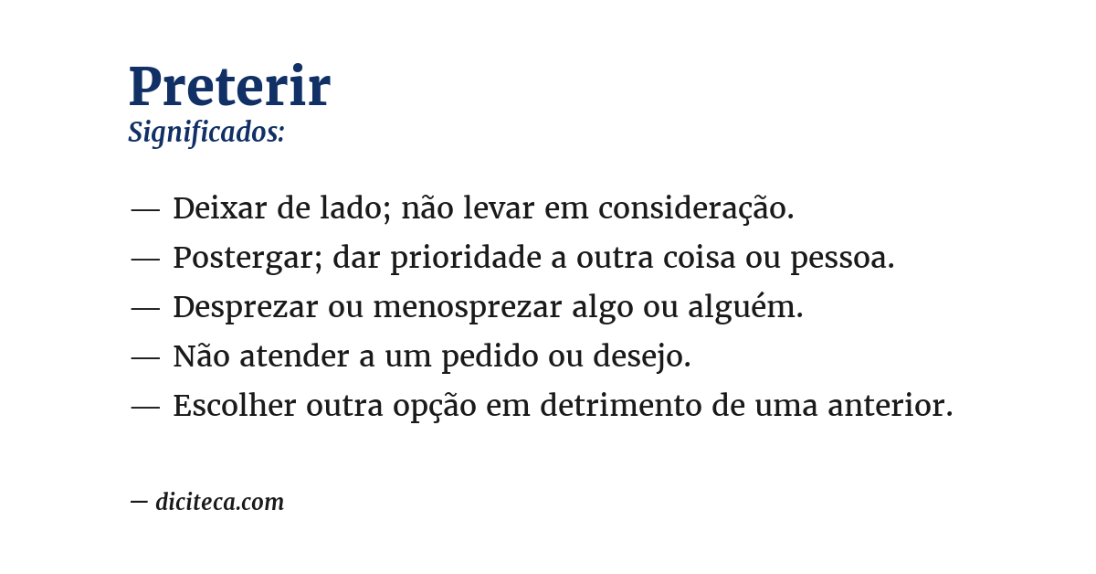 Significado de preterir