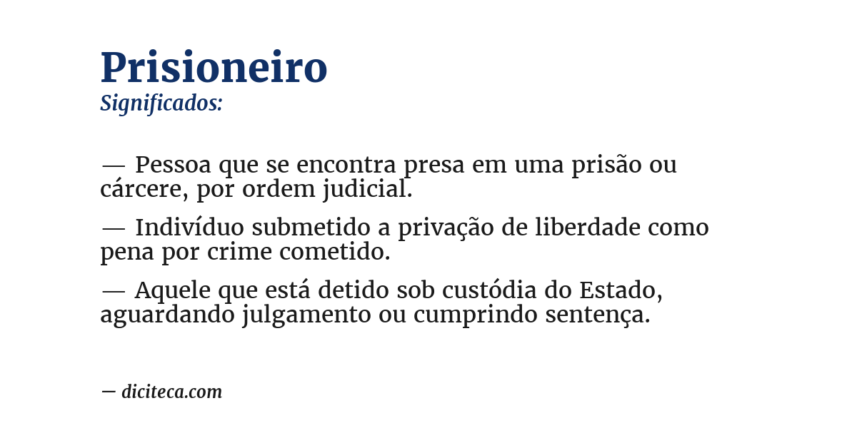 Significado de prisioneiro