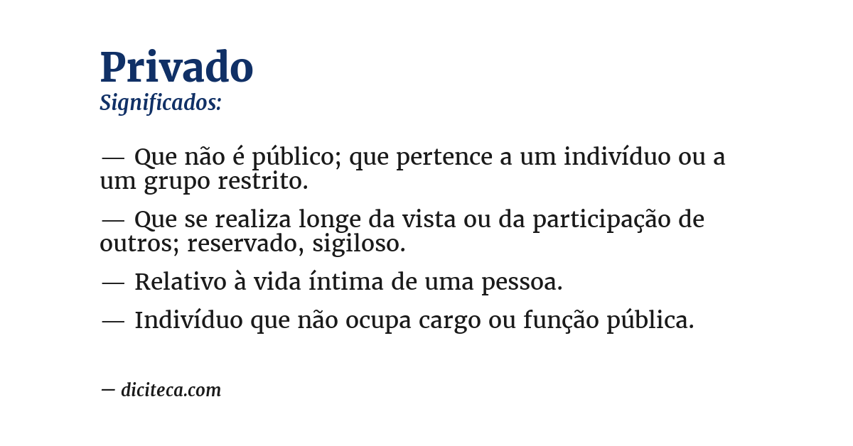 Significado de privado