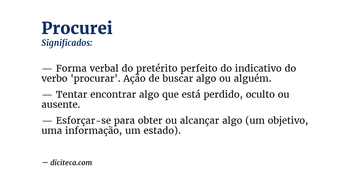 Significado de procurei