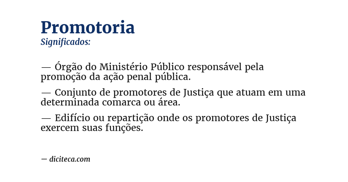 Significado de promotoria