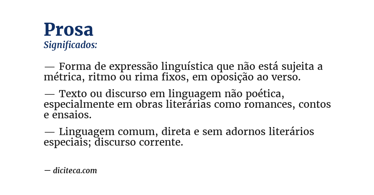 Significado de prosa
