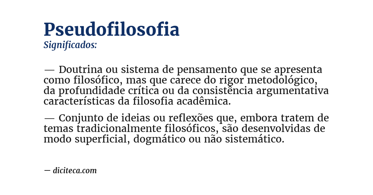 Significado de pseudofilosofia