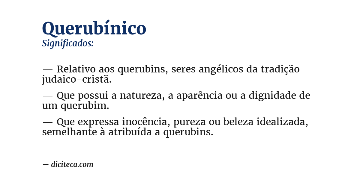 Significado de querubínico