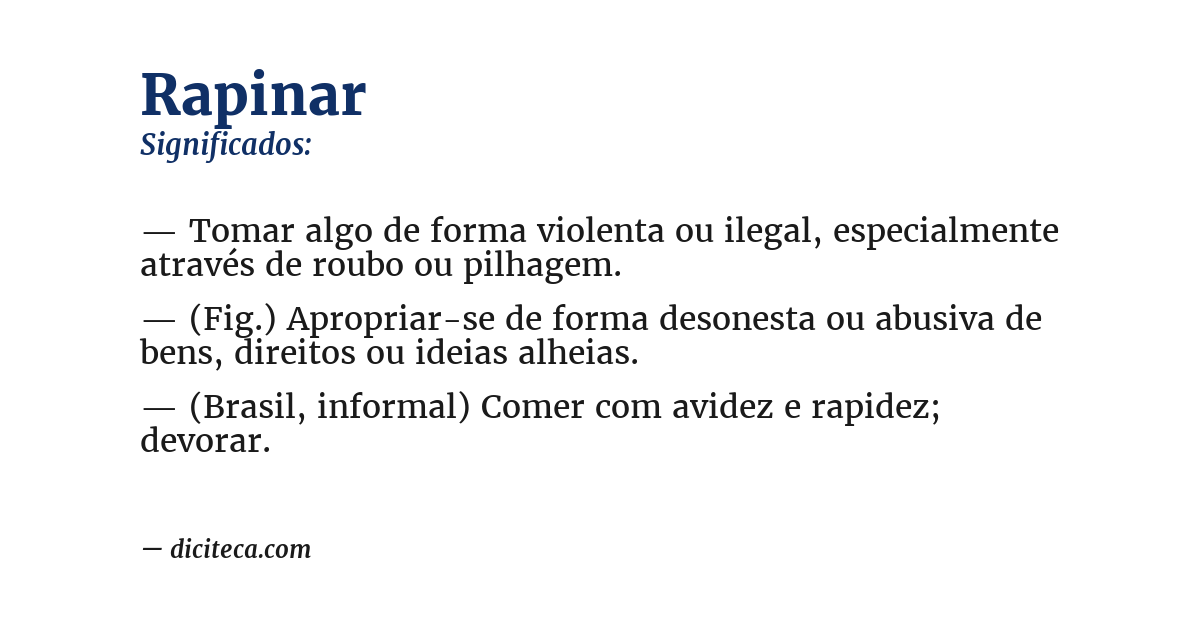 Significado de rapinar