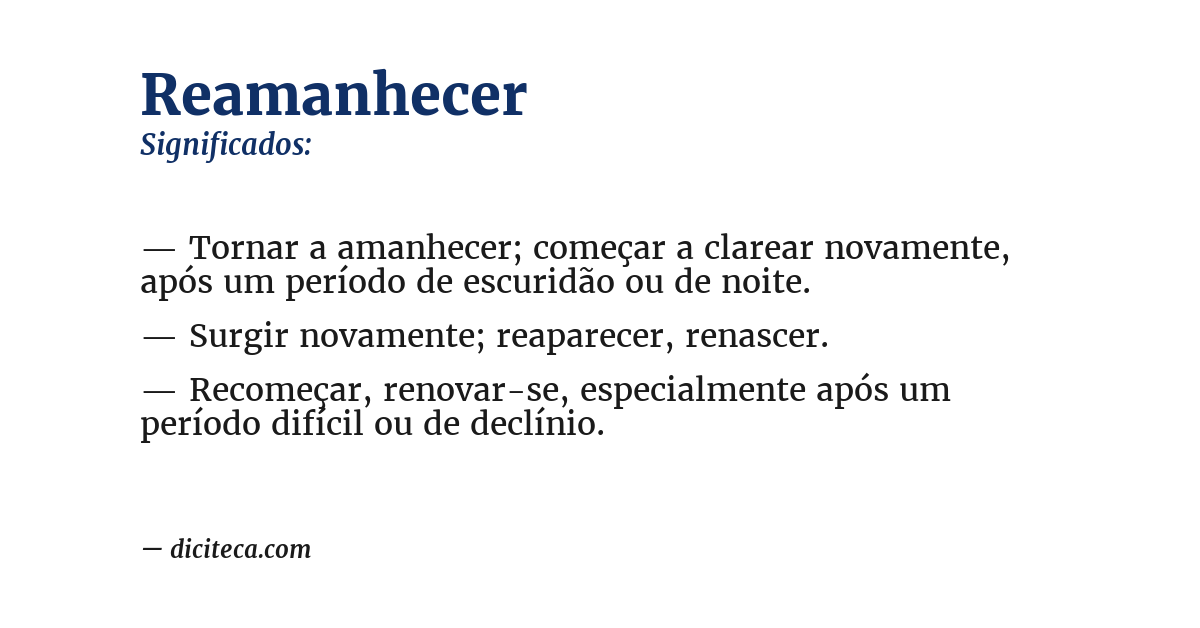Significado de reamanhecer