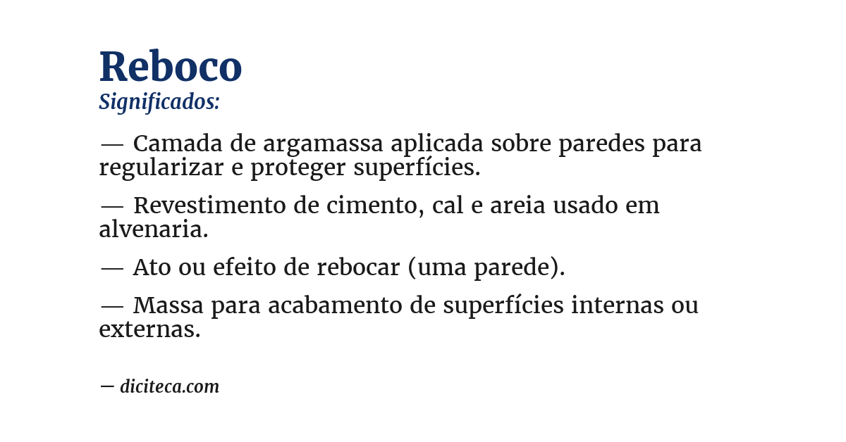 Significado de reboco