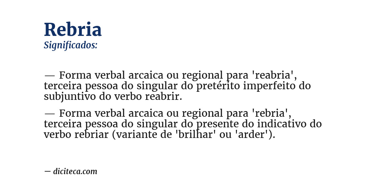 Significado de rebria