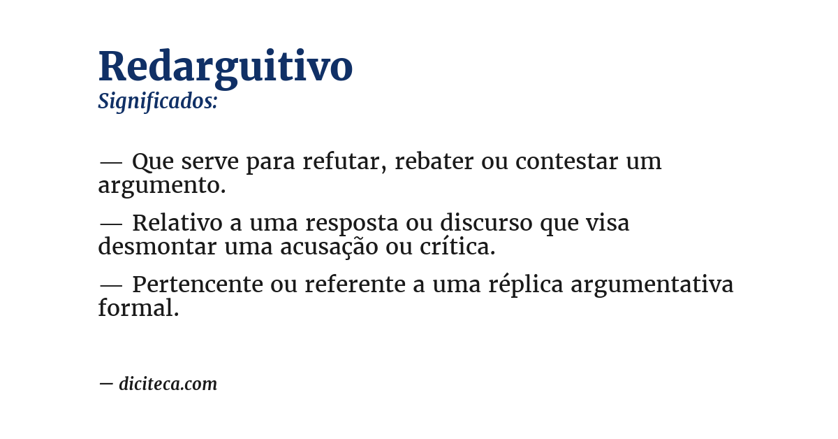 Significado de redarguitivo