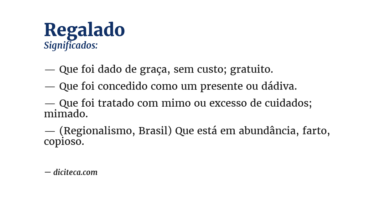 Significado de regalado