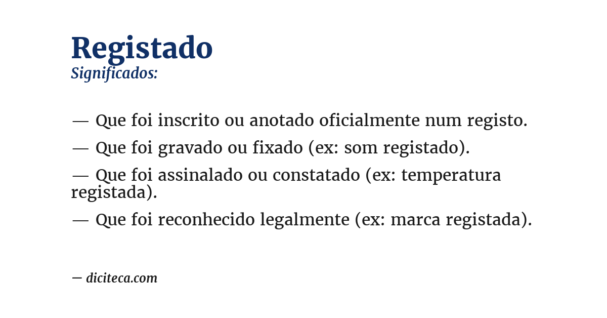 Significado de registado