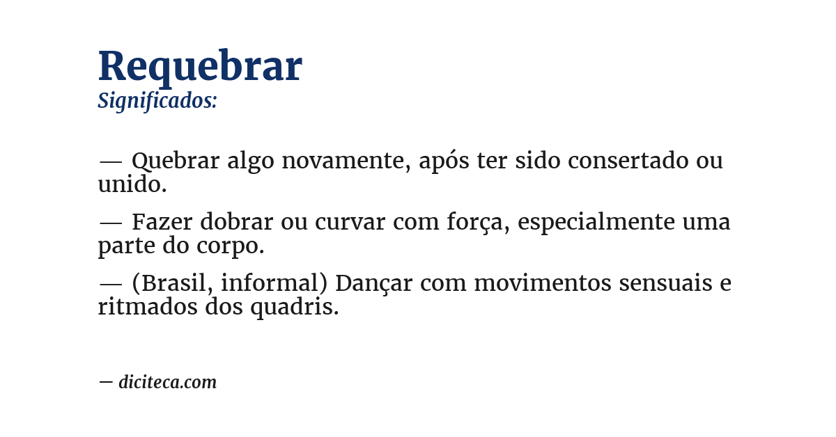 Significado de requebrar