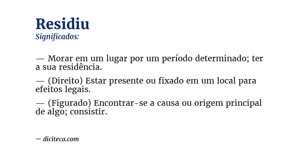 Significado de residiu